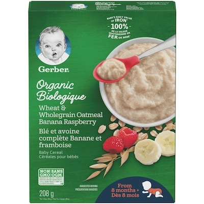 Nestlé Gerber Biologique Blé Et Avoine Complete Banane Et Framboise 208 G 208 g, 3,12 $/100g