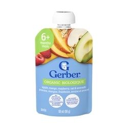 Nestlé Gerber Organic Apple Mango Raspberry Oat Avocado Purée 99 g, $2.01/100g