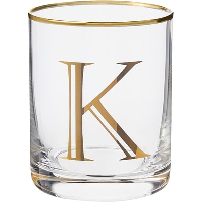 Life at Home Verre à whiskey double avec monogramme – lettre K 1 ea, 8,00 $/1ch