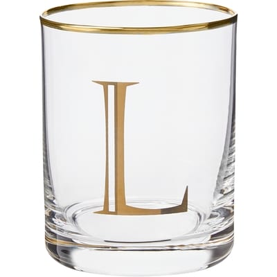 Life at Home Verre à whiskey double avec monogramme – lettre L 1 ea, 8,00 $/1ch