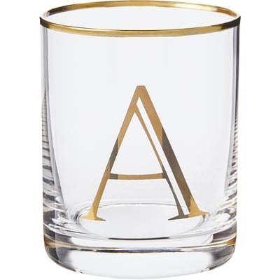 Life at Home Verre à whiskey double avec monogramme – lettre A 1 ea, 8,00 $/1ch