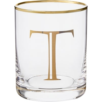 Life at Home Verre à whiskey double avec monogramme – lettre T 1 ea, 8,00 $/1ch