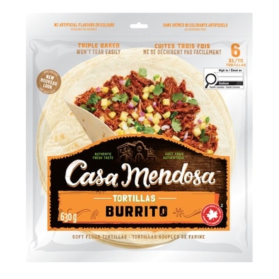 Casa Mendosa Extra Large Burrito Tortillas 630 g, $0.87/100g