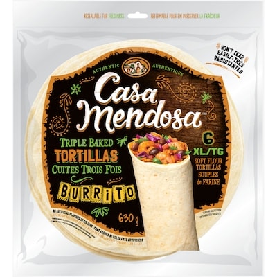 Casa Mendosa Extra Large Burrito Tortillas 630 g, $0.87/100g