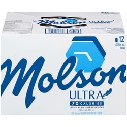 Molson Ultra Beer (ID required at pick-up) 12x355.0 ml, $0.61/100ml