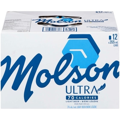 Molson Ultra Beer (ID required at pick-up) 12x355.0 ml, $0.61/100ml