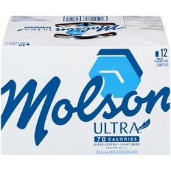Molson Bière Ultra (Pièce d’identité requise au moment du ramassage) 12x355.0 ml, 0,61 $/100ml