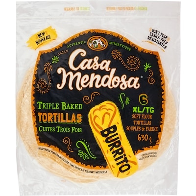 Casa Mendosa Burrito XL Tortillas 630 g, $0.87/100g