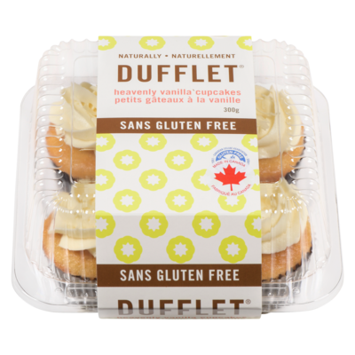 Dufflet Heavenly Vanilla Cupcakes Gluten Free 6x300.0 g, $3.66/100g