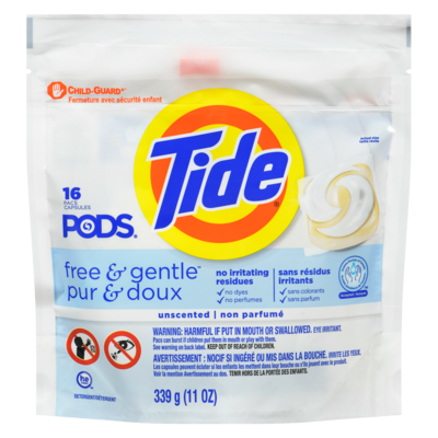 Tide Free & Gentle, Liquid Laundry Detergent Pods, 16 Count 16 ea, $0.53/1ea