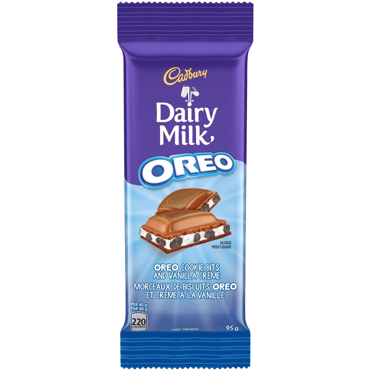 Cadbury Dairy Milk, OREO Cookie Bits and Vanilla Creme, Chocolatey Candy Bar 95 g, $4.73/100g