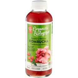 PC Biologique Kombucha framboise et hibiscus 473 ml, 0,84 $/100ml