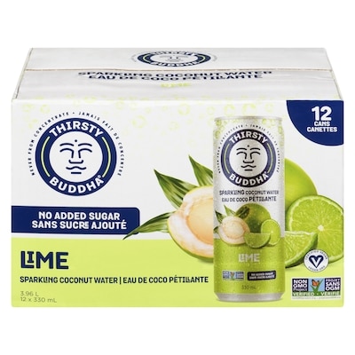 Thirsty Buddha Sparkling Coconut Water with Lime 330 ml, $0.69/100ml