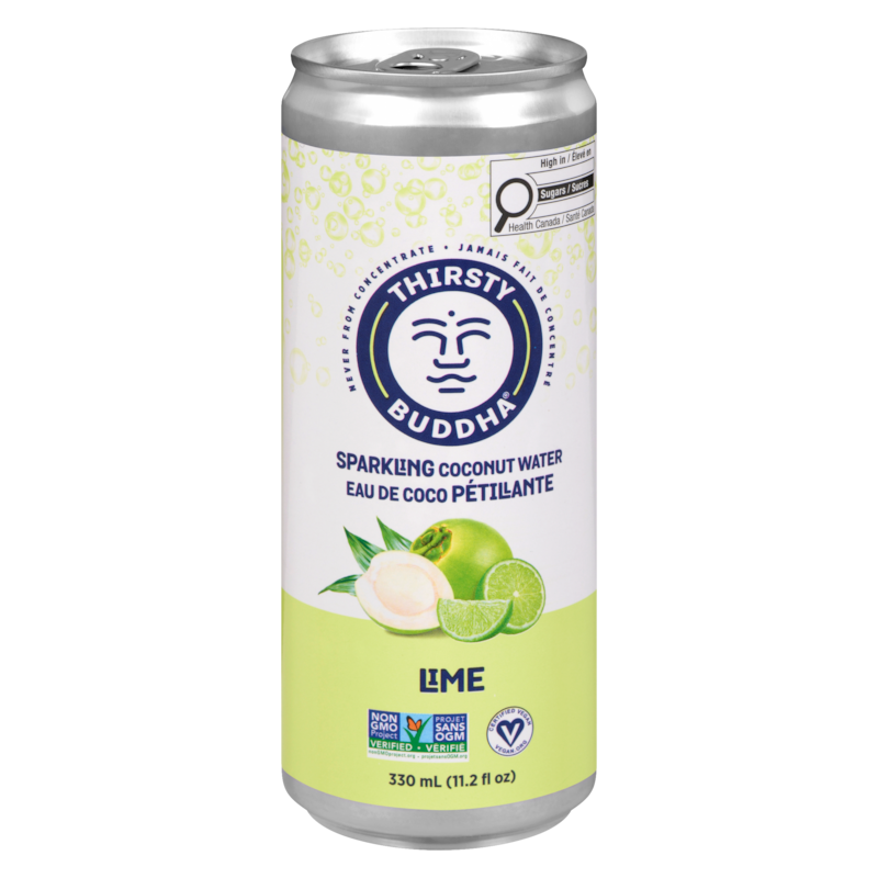 Thirsty Buddha Sparkling Coconut Water with Lime - 330 ml | Real