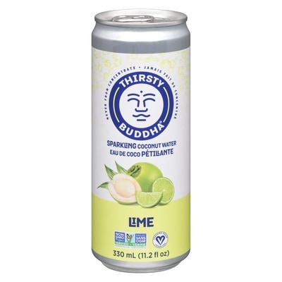 Thirsty Buddha Eau pétillante à la noix de coco et à la lime 330 ml, 0,69 $/100ml
