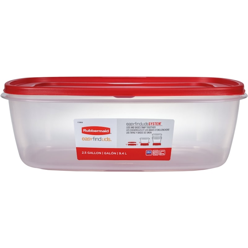 EasyFindLids Food Storage Container, Racer Red, 1 Pack