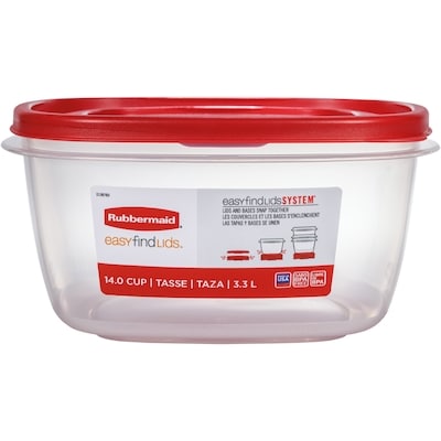 Rubbermaid EasyFindLids Food Storage Container, Racer Red, 1 Pack 1 ea, $10.00/1ea