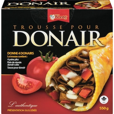 Bonte Ensemble repas style authentique Donair Kit de Bonté Foods 550 g, 1,45 $/100g