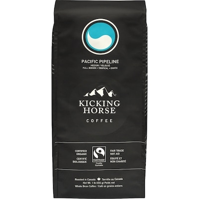 Kicking Horse Organic Fairtrade Medium Roast Whole Bean Coffee, Pacific Pipeline 454 g, $4.07/100g