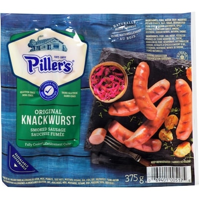 Piller’s Saucisse fumée originale Knackwurst Piller’s 375 g, 2,13 $/100g