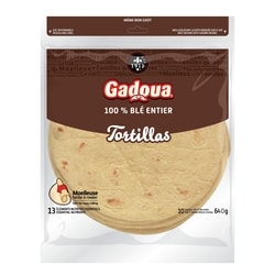 Gadoua Grandes tortillas de blé entier 640 g, 0,86 $/100g