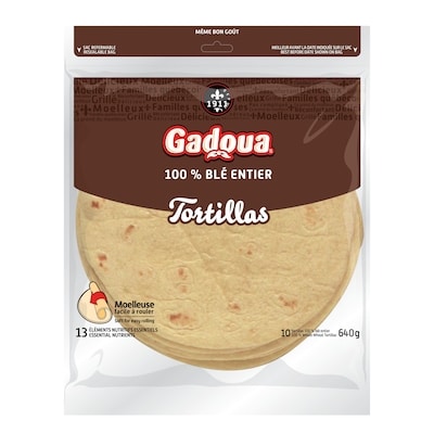 Gadoua Grandes tortillas de blé entier 640 g, 0,86 $/100g