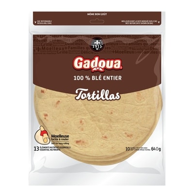 Gadoua Grandes tortillas de blé entier 640 g, 0,83 $/100g