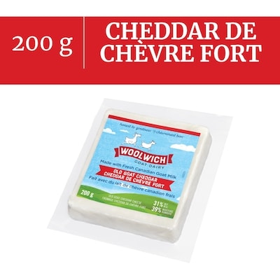 Woolwich Fromage cheddar de chèvre fort 200 g, 5,50 $/100g
