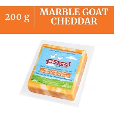 Woolwich Marble Goat Cheddar Cheese 200 g, $5.25/100g