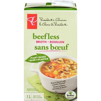 President's Choice Plant Based Beefless Broth 1 l, $0.28/100ml