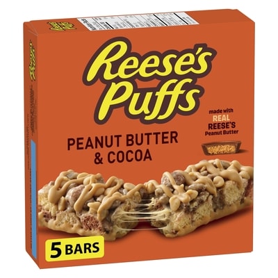 Reese's Puffs Peanut Butter & Cocoa Flavour Cereal Bars 120 g, $2.06/100g