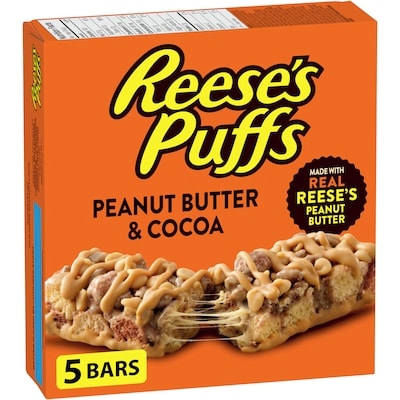 Reese's Puffs Peanut Butter & Cocoa Flavour Cereal Bars 120 g, $2.92/100g