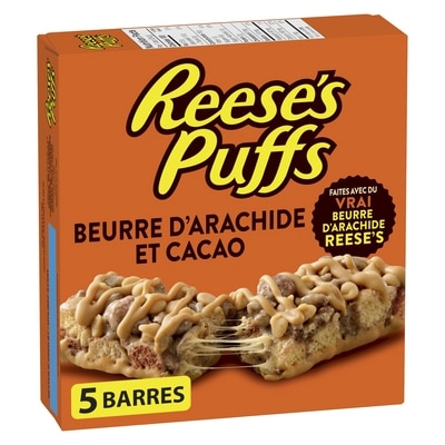 Reese’s Délices Puffs Barres de céréales à saveur de beurre d'arachide et cacao 120 g, 3,33 $/100g