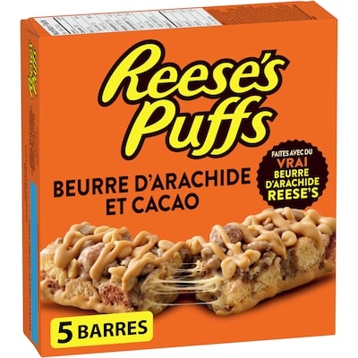 Reese’s Délices Reese's Puffs Barres de céréales à saveur de beurre d'arachide et cacao 120 g, 3,33 $/100g