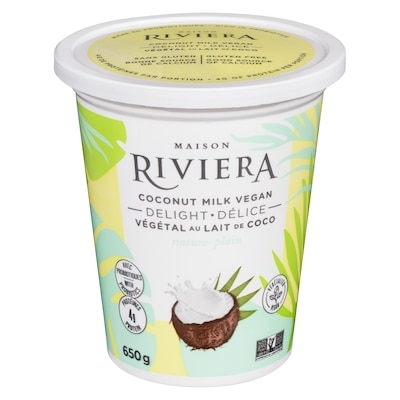 Riviera Vegan Yogurt, Plain Coconut 650 g, $0.97/100g