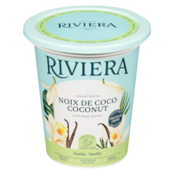 Riviera Yogourt végétalien Riviera, vanille et noix de coco 650 g, 0,89 $/100g