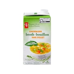 le Choix du Président Bouillon sans poulet à base de plantes 1 l, 0,32 $/100ml