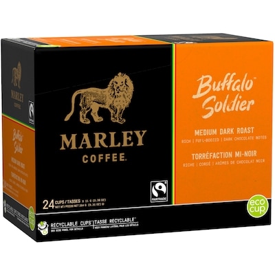 Capsules d’une portion, compatibles avec K-Cup, Buffalo Soldier, torréfaction moyenne foncée, quantité de 24