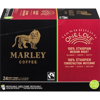 Marley Coffee Single Serve K-Cup Compatible Capsules, 100% Ethiopian, Medium Roast 24 ea, $0.75/1ea