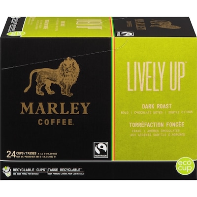 Marley Coffee Single Serve K-Cup Compatible Capsules, Lively Up, Dark Roast, 24 Count 24 ea, $0.75/1ea