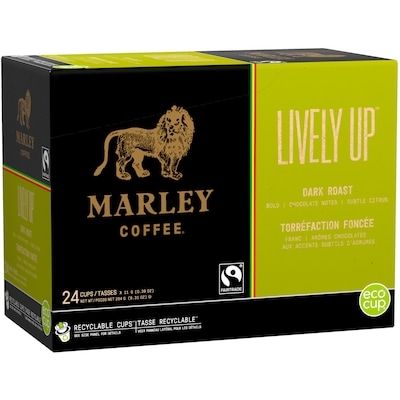 Capsules d’une portion, compatibles avec K-Cup, Lively Up, torréfaction foncée, quantité de 24
