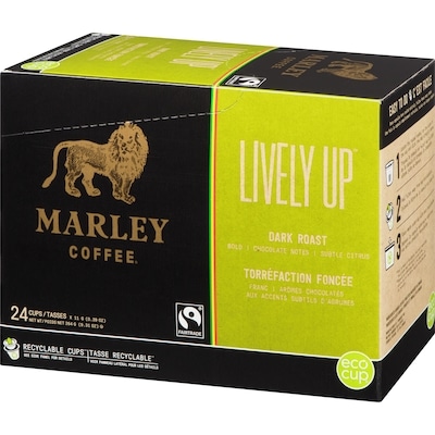 Capsules d’une portion, compatibles avec K-Cup, Lively Up, torréfaction foncée, quantité de 24