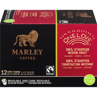 Marley Coffee Café équitable One Love 12 ea, 1,17 $/1ch