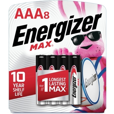 Energizer Piles alcalines AAA MAX, emballage de 8 1 ea, 0,50 $/1ch