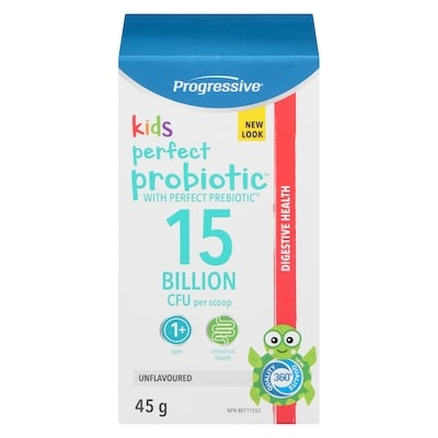 Progressive Perfect Probiotic 15 Billion Cfu Per Scoop Kids Formula Unflavoured 45 g, $91.09/100g