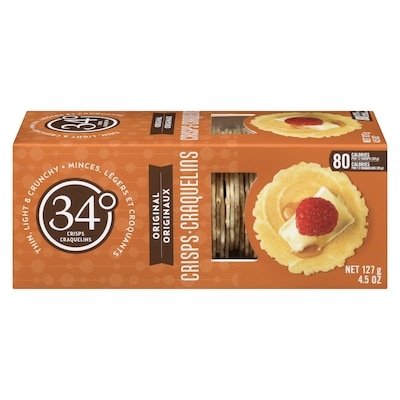 34 Degrees Natural Crispbread 127 g, $6.30/100g