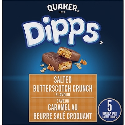 Quaker Dipps Salted Butterscotch Crunch Flavour Granola Bars 155 g, $2.70/100g