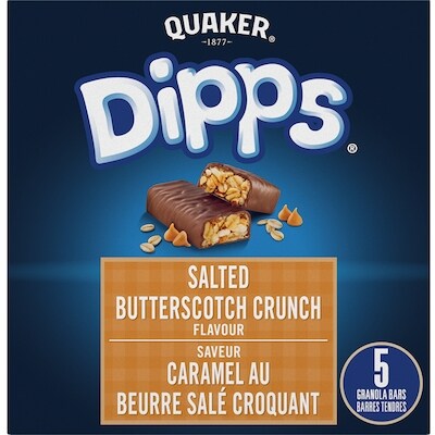 Quaker Dipps Barres tendres Saveur Caramel au beurre salé croquant 155 g, 2,70 $/100g