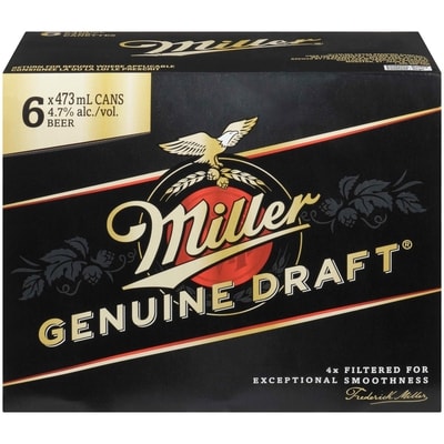 Miller Genuine Draught Beer (ID required at pick-up) 6x473.0 ml, $0.63/100ml