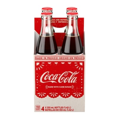 Coca-Cola Cola Mexican Glass Bottles 4x355.0 ml, $0.63/100ml